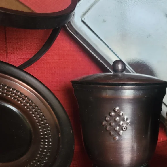 NEW! 6pc. Elegant Bronze/ Brown Metal / Ceramic Complete Bathroom Accessory Set - Picture 11 of 15